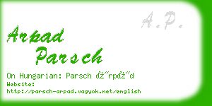 arpad parsch business card